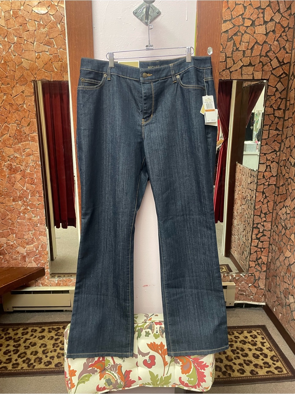 Michael Kors Dark Indigo Wide-Leg Jeans